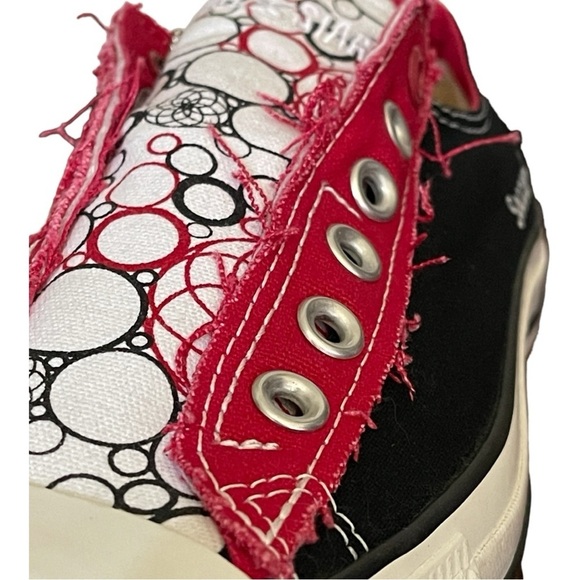 Converse One Reds “Soccer Chick” Custom Sneakers | Women’s 8 | Red & Black Y2K - Picture 6 of 16
